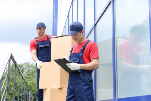 Professional team preparing office for relocation in Storage Nottinghill