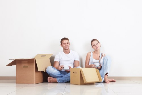 Spacious interior of a moving truck available for storage in Notting Hill